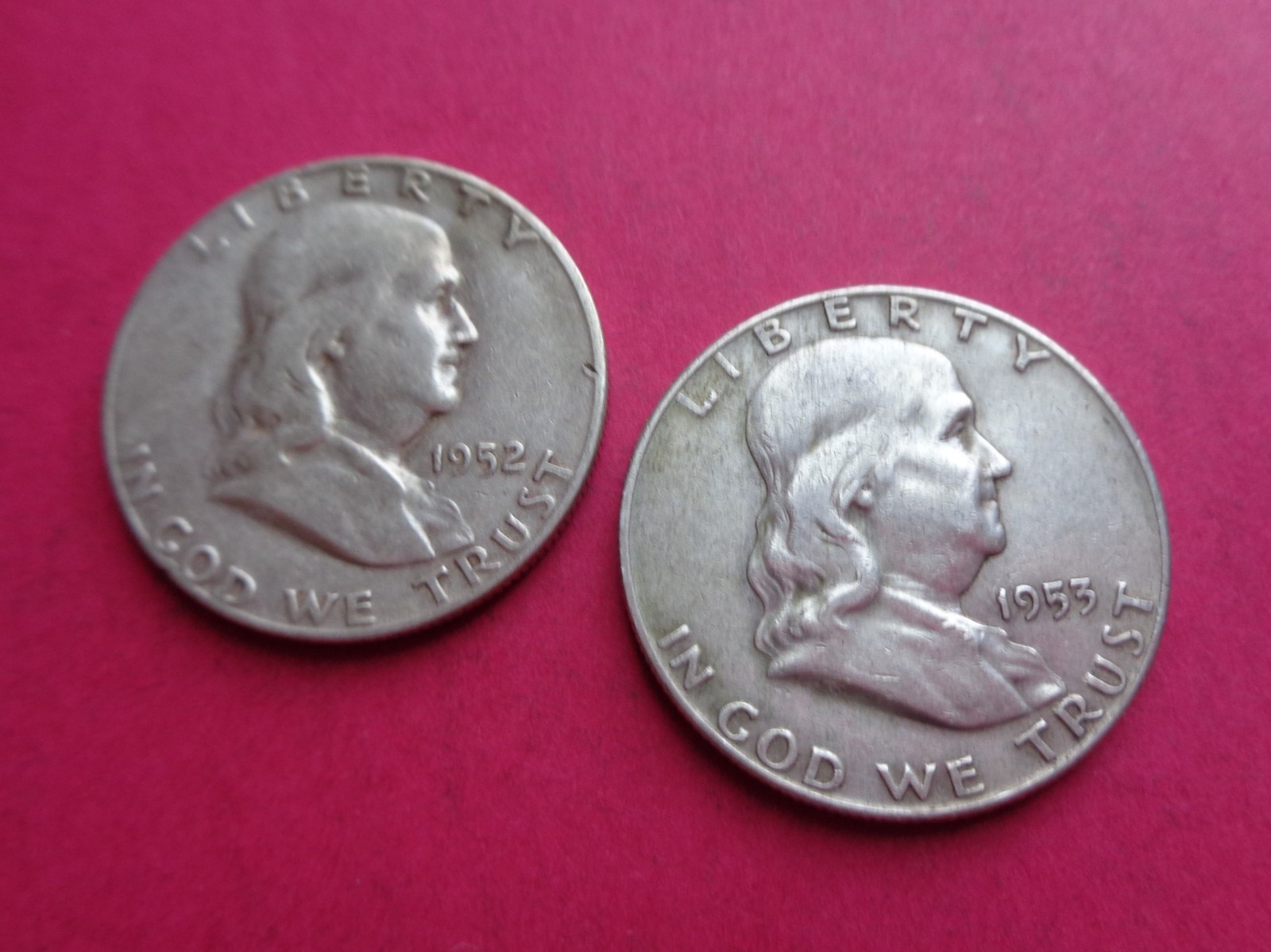 1952-S & 1953-S   LOT OF 2  FRANKLIN HALF DOLLARS