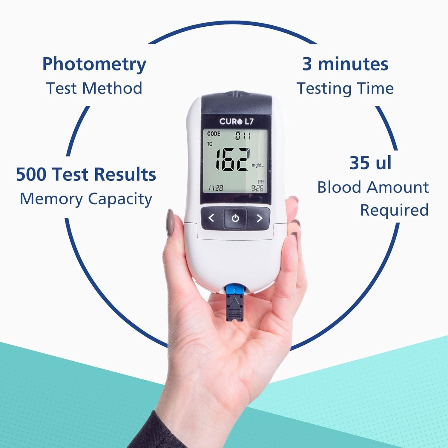 Compact Cholesterol Testing Kit - Accurate Home Testing with User-Friendly Guide
