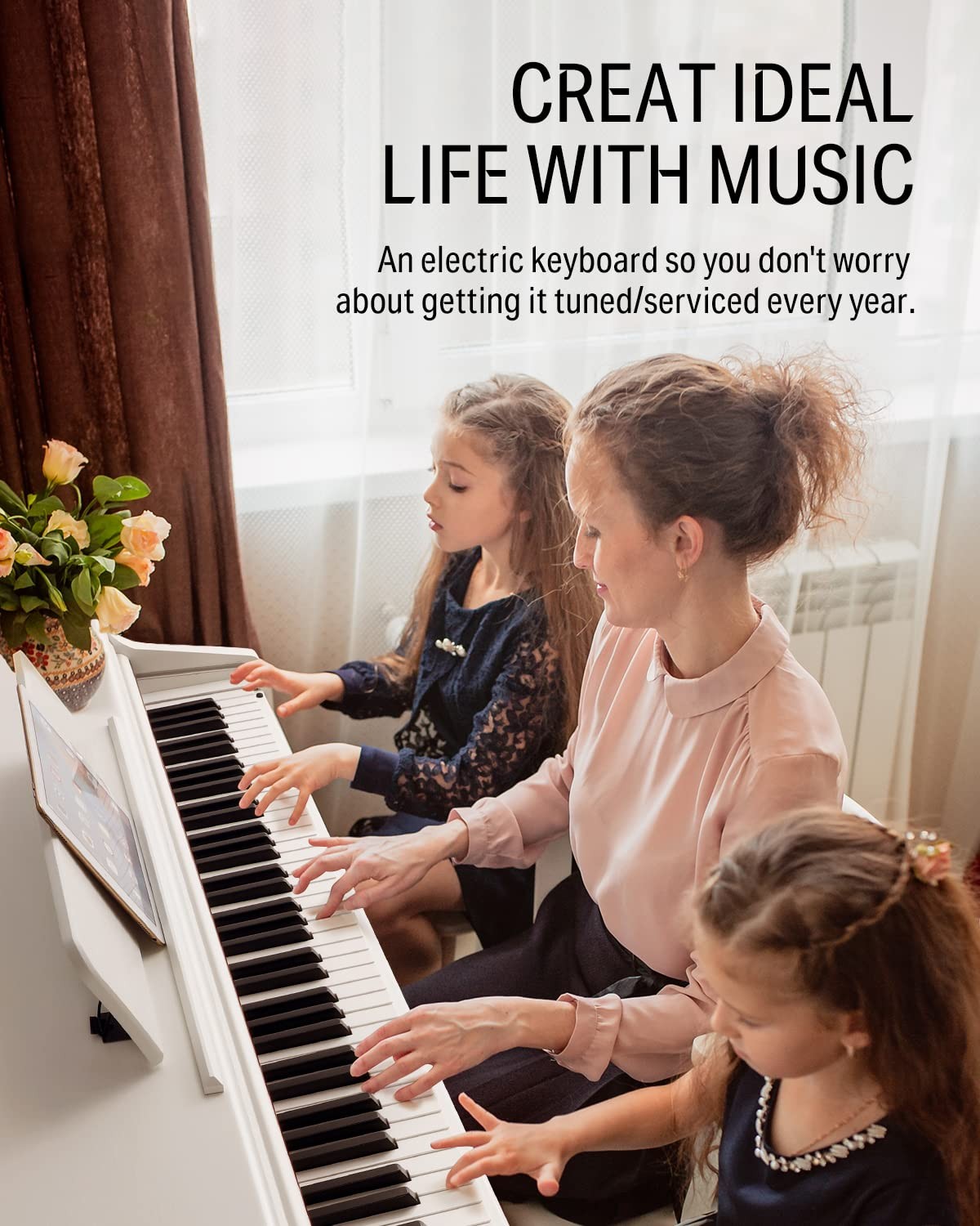 Donner DDP-100 Digital Piano White with Bench