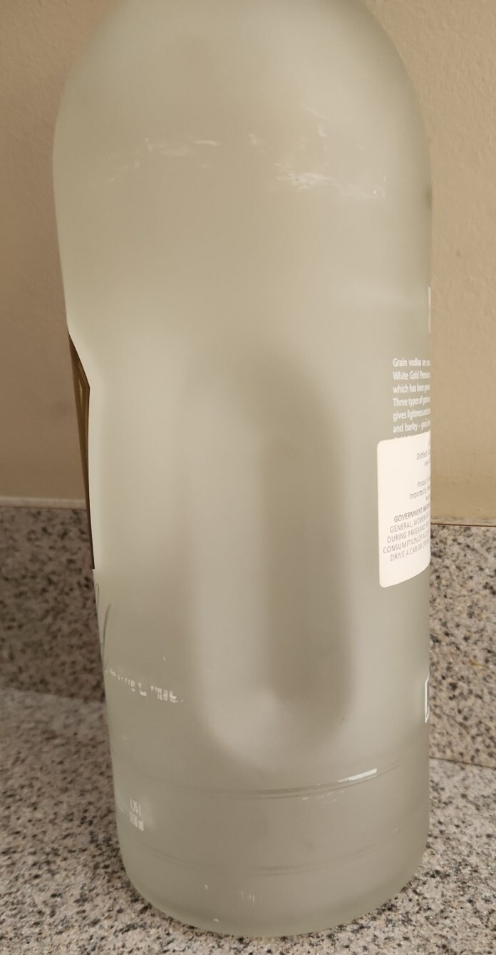 2012 White Gold Premium Vodka Ginseng Empty Bottle ~ 1.75 L