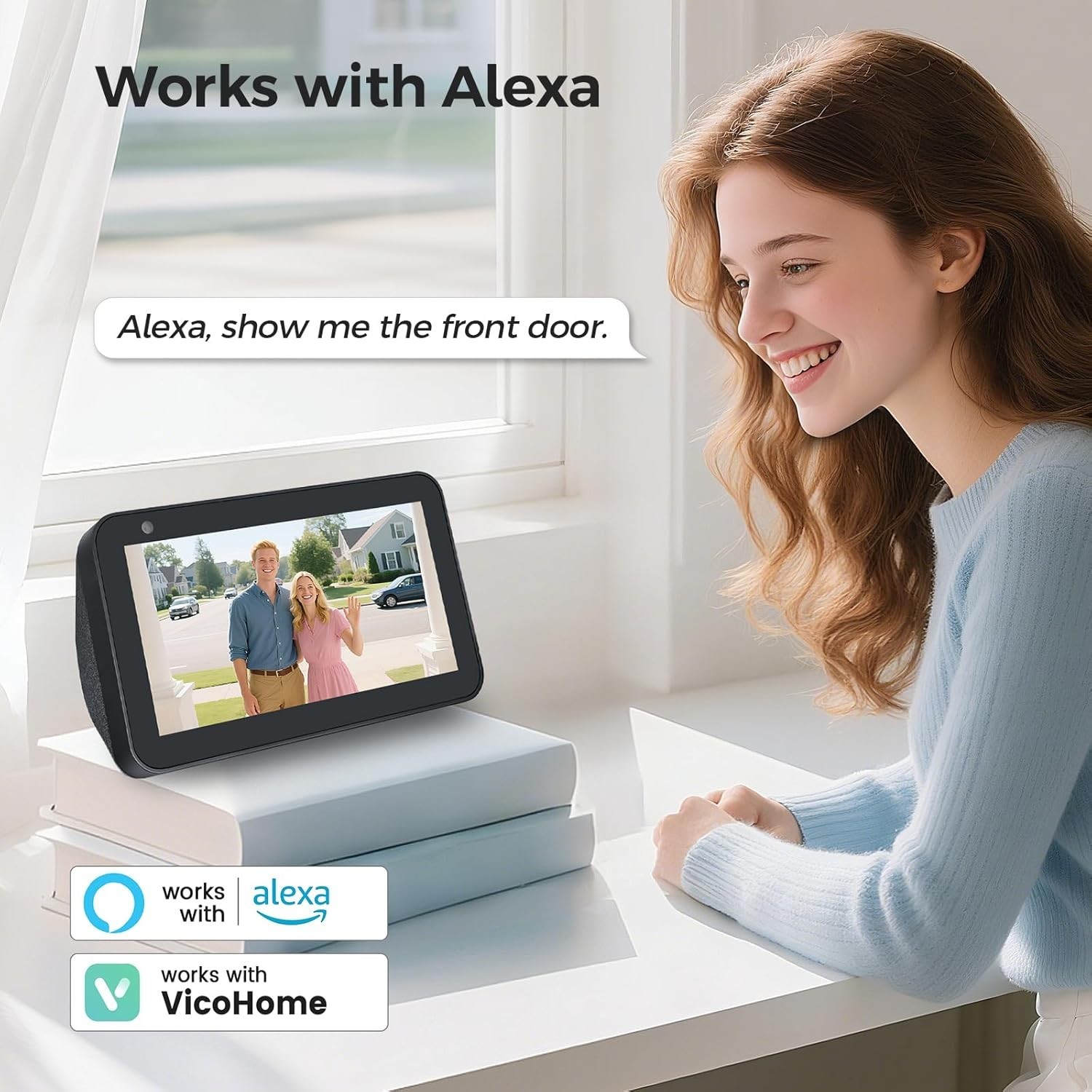 Battery-Powered 2K Doorbell Camera with Night Vision & Real-Time Notifications