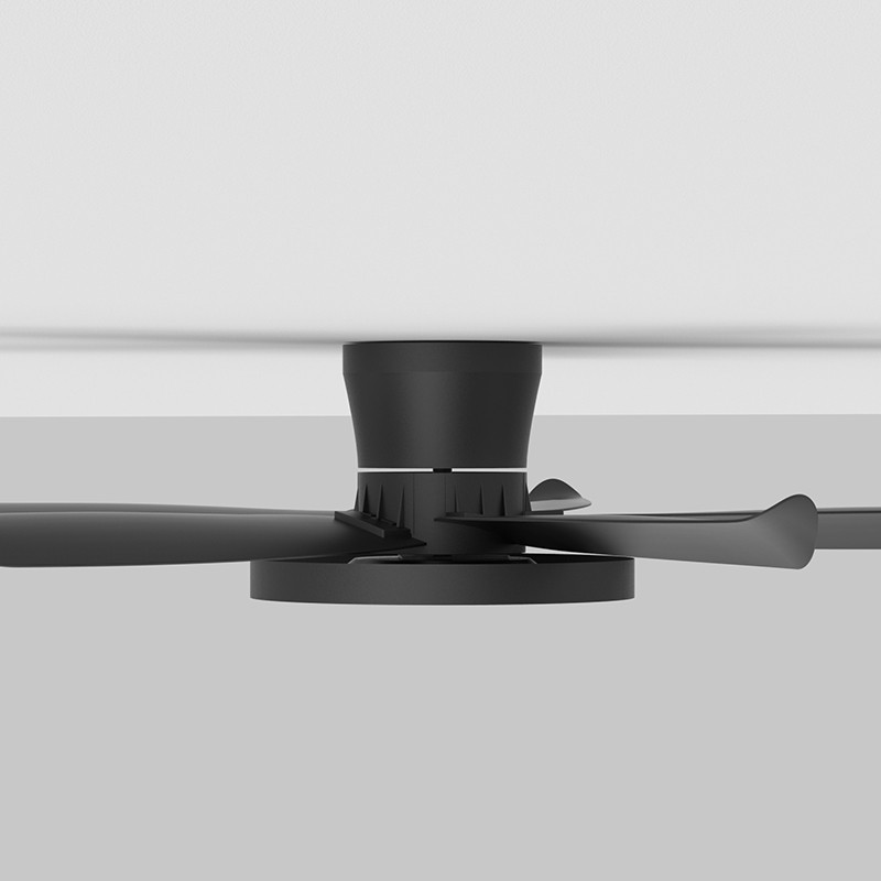42" Low Profile Black Ceiling Fans with LED Light Flush Mount Remote APP Control