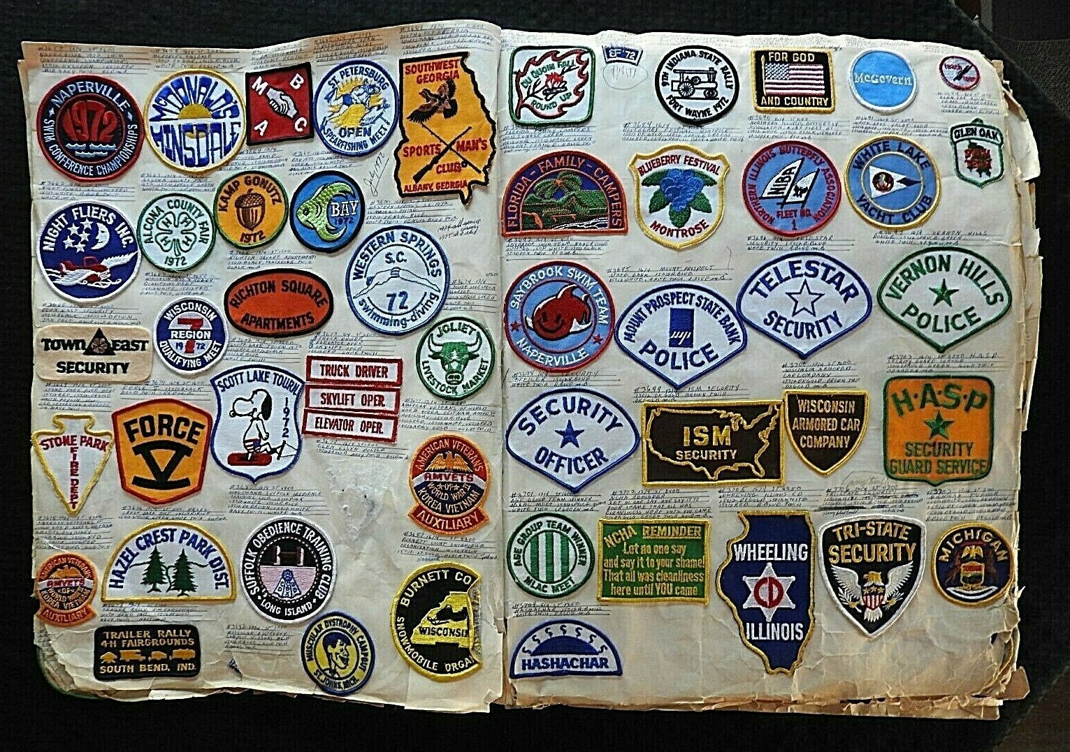 (2) c.1970 "TELESTAR SECURITY OFFICER" GUARD POLICE JACKET SHOULDER PATCH