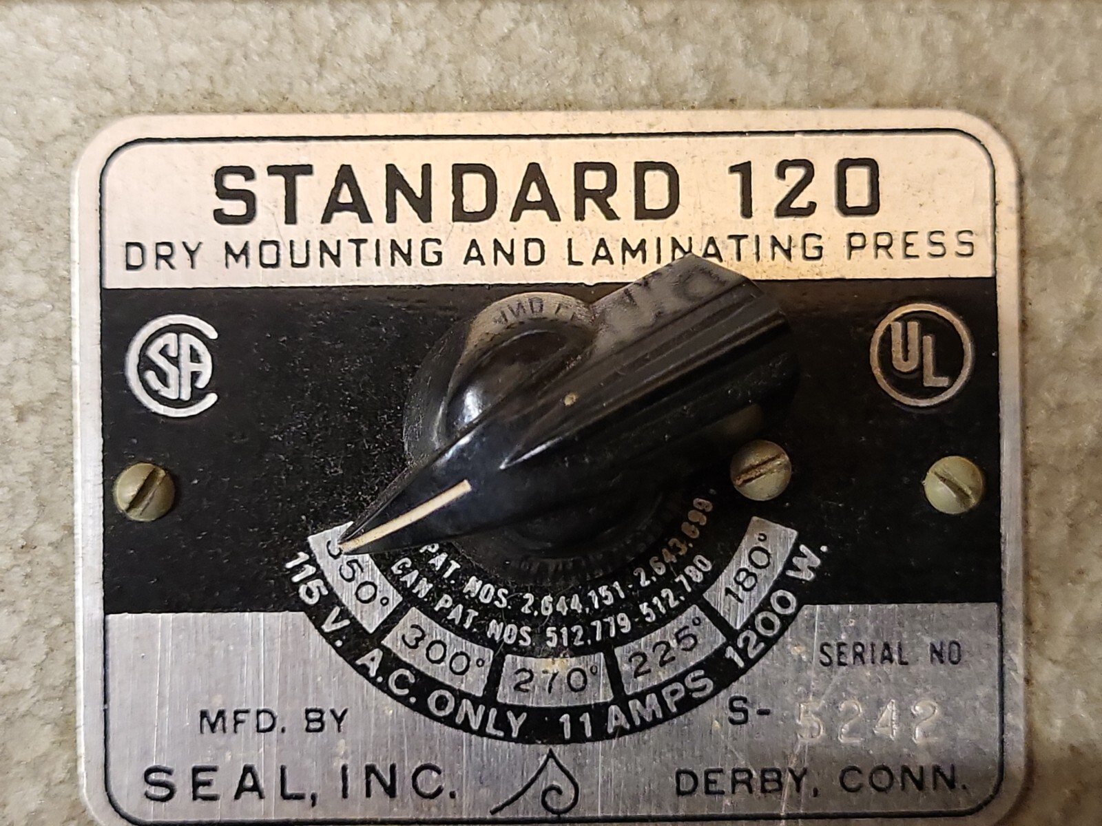 Seal Standard 120 dry mounting laminating press see pics & description