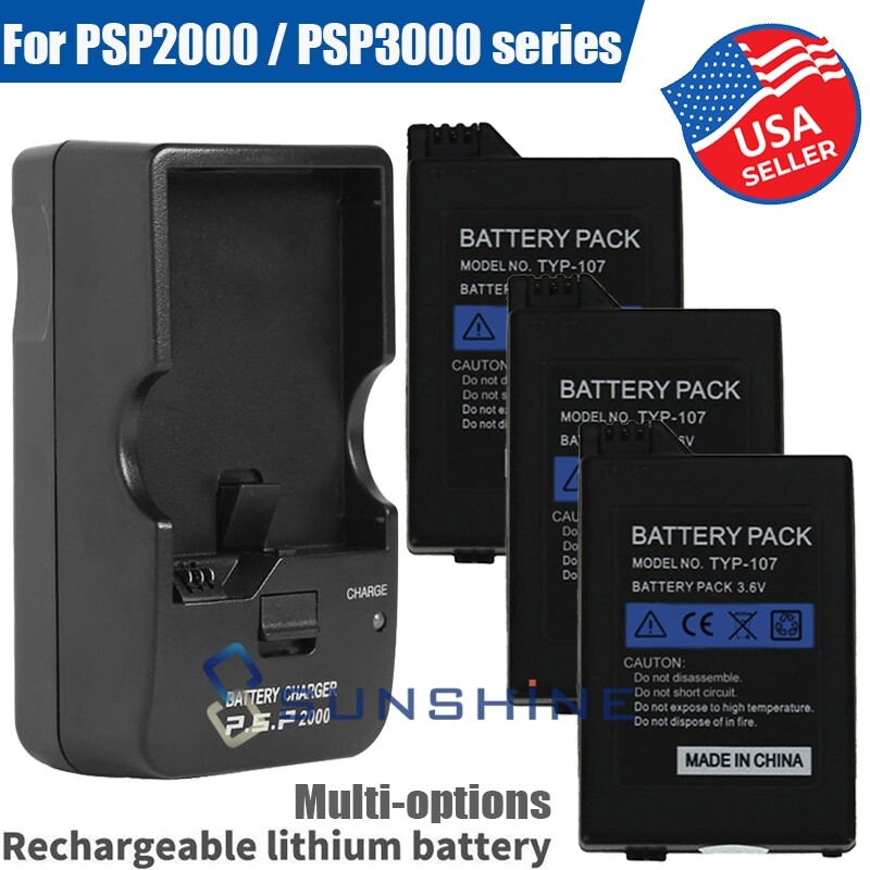 Rechargeable Battery For PSP-3000 PSP-2001 PSP-3001 3600mAh 3.6V PSP 2000/3000