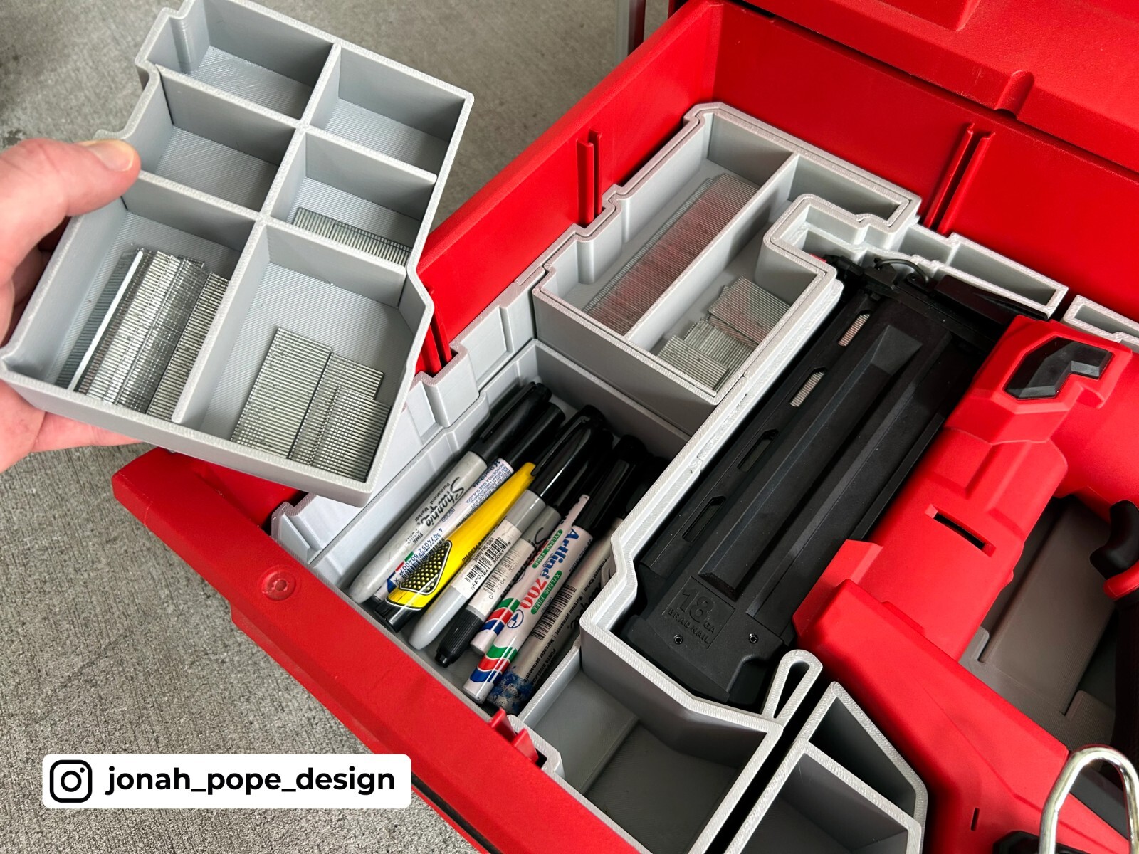 Milwaukee Packout Tool Box Drawer Insert for M18 Brad Nailer (Insert Only)