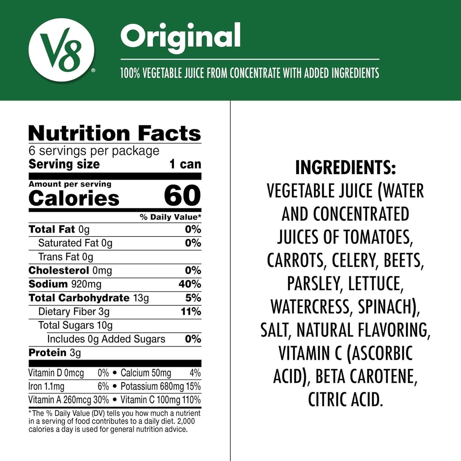 Convenient 6-Pack Vegetable Juice, Gluten-Free & Packed with Vitamins