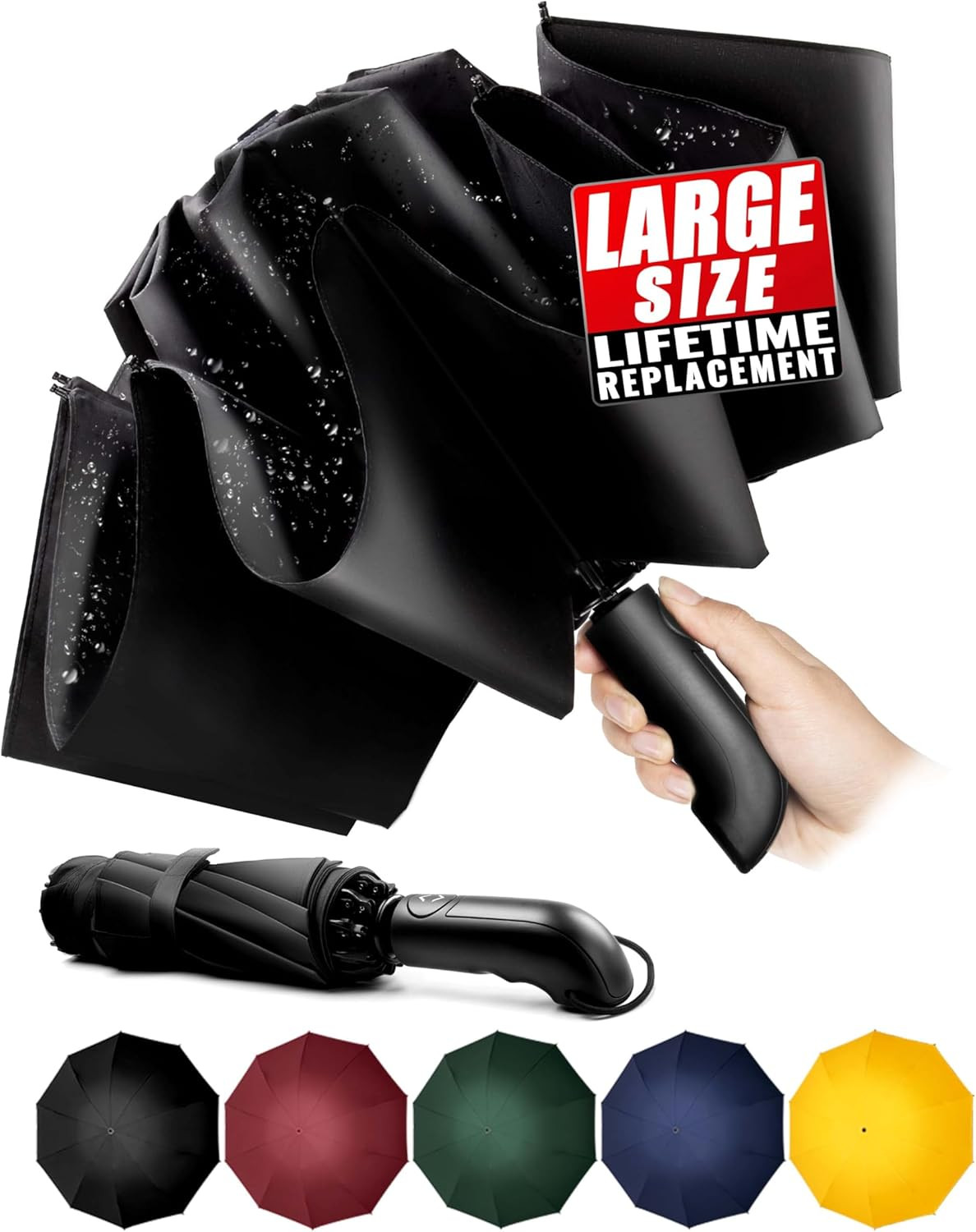 Travel Inverted Umbrella Compact Windproof- Automatic Reverse Umbrellas for Rain