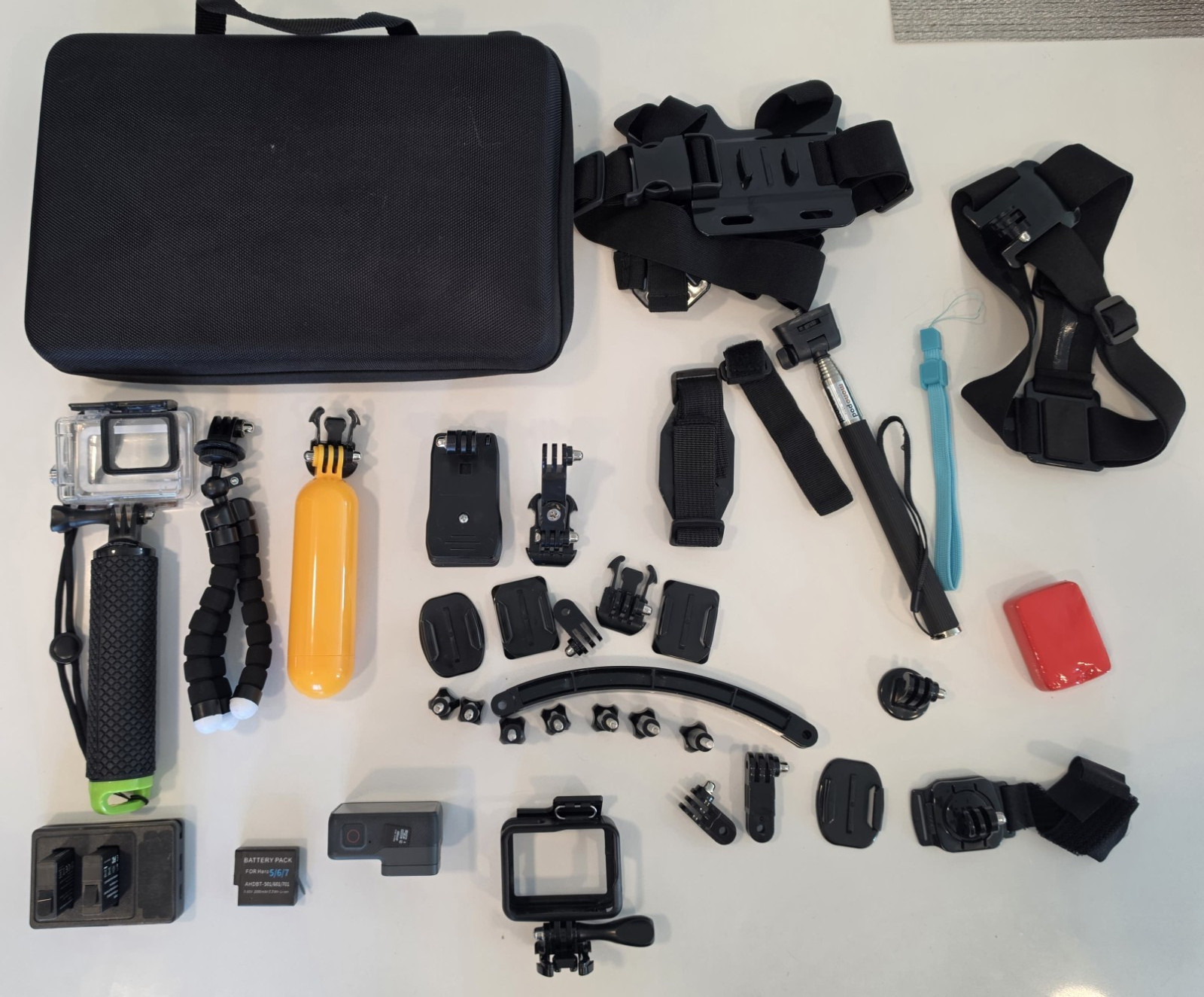 GoPro HERO6 Black Accessory Bundle w/ Case, Waterproof Housing, Mounts, microSD.