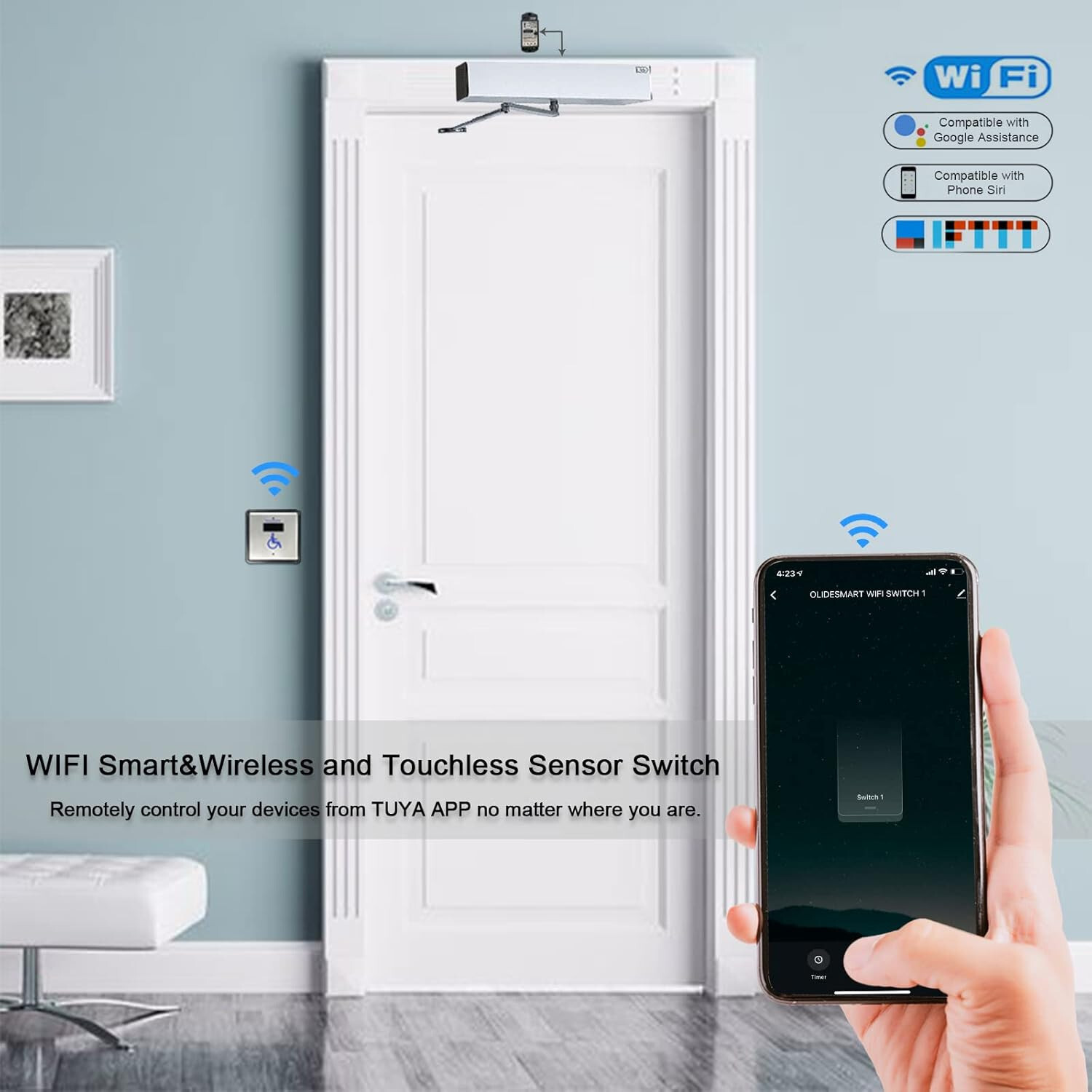 Olide Wired Receiver Olide-510FW,Works with Olide Wireless Handicap Push Button