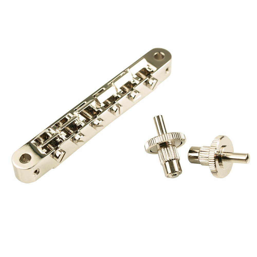 NEW - Tone Pros NVR2 Tunematic Bridge W/ Standard Nashville Post, NICKEL, NVR2-N