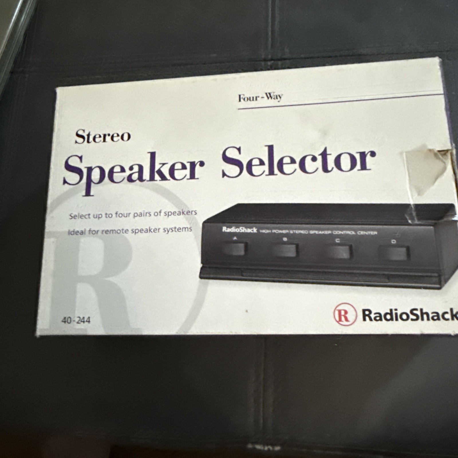 Radio Shack 40-244 High Power Stereo Control Center 4 Way Speaker Selector