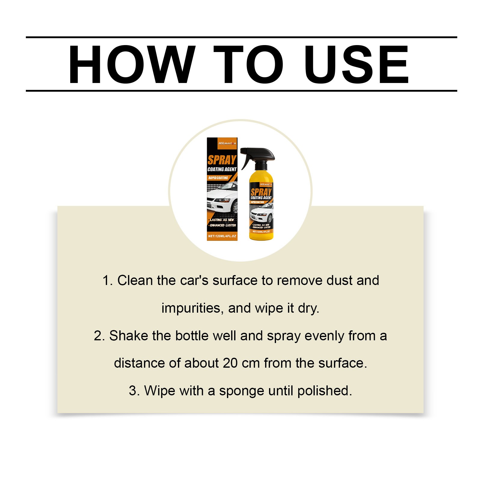 Car Coating Spray,Quick Effect Coating Agent,Car Scratch Wax Polish Spray Liquid