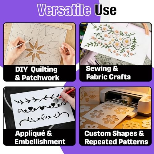 12 PCS 12 x 18 Inches Clear Quilting Template Plastic Sheets for Sewing |