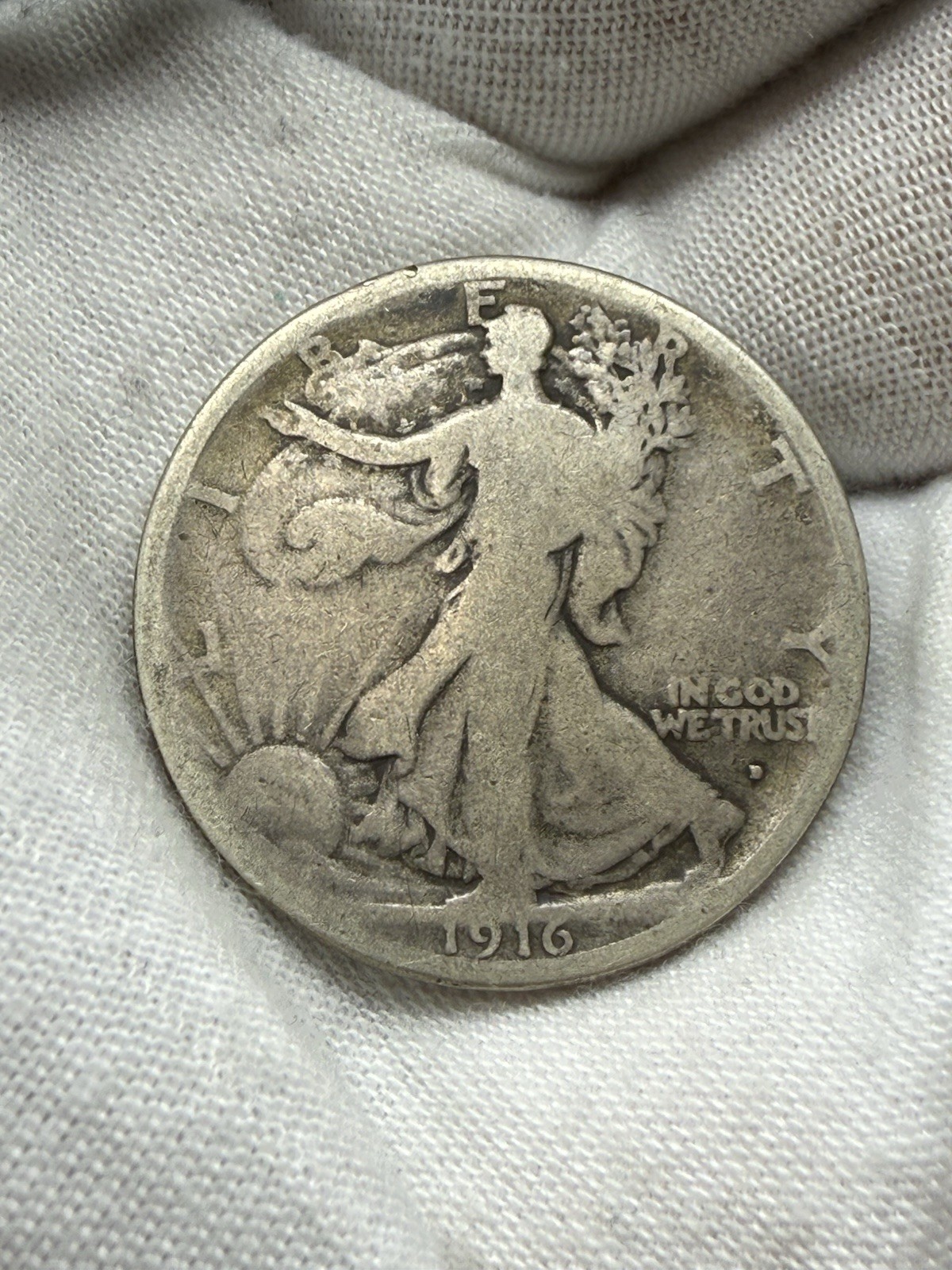 1916-D Walking Liberty Half Dollar CHOICE GOOD L124