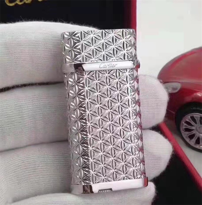Smoking Lighter Cartier Classic Luxury Lighter Gas Lighter With Stones Box #U4