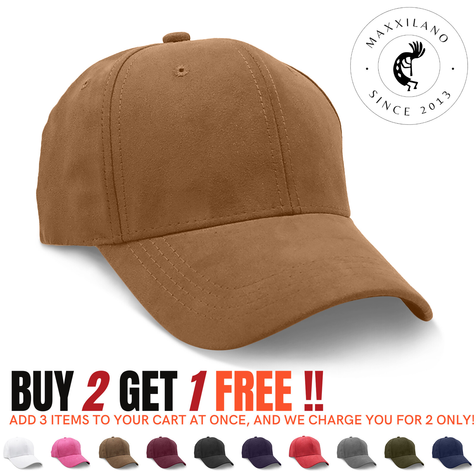 Premium Suede Baseball Cap Mens Hat Adjustable Size Caps Polo Style Classic Hats