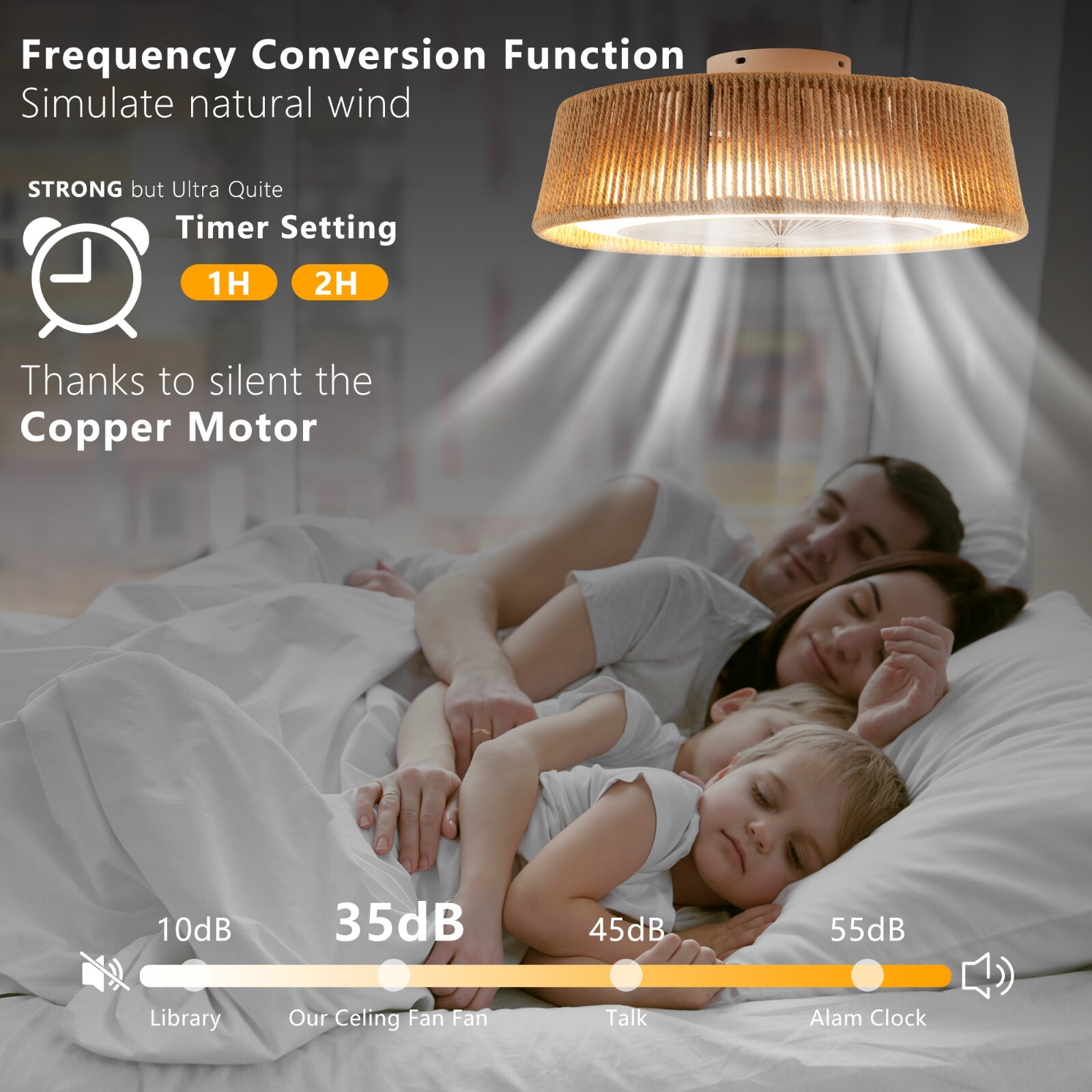 21" Modern White 8-Blade Smart LED Ceiling Fan