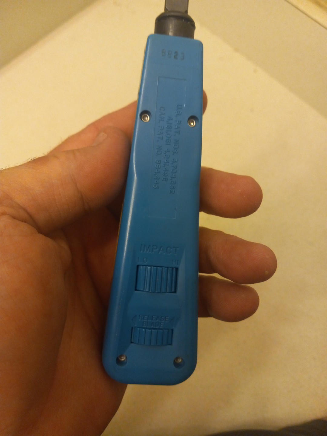 Weidmuller Punch-Down Impact Tool. Punch Down. Palladin tools. Blue and Yellow
