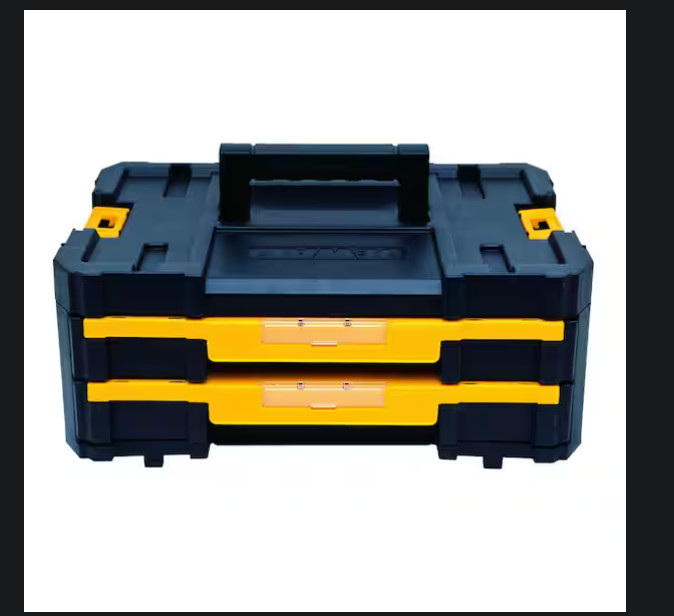 Stackable 18-Compartment Double Shallow Drawer Small Part Tool Storage Organizer