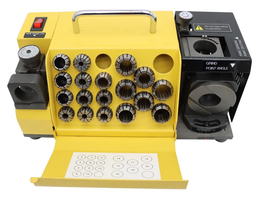 Electric Drill Bit Grinder Sharpener Machine 110V 18 Collets 3-20mm Angle Adjust