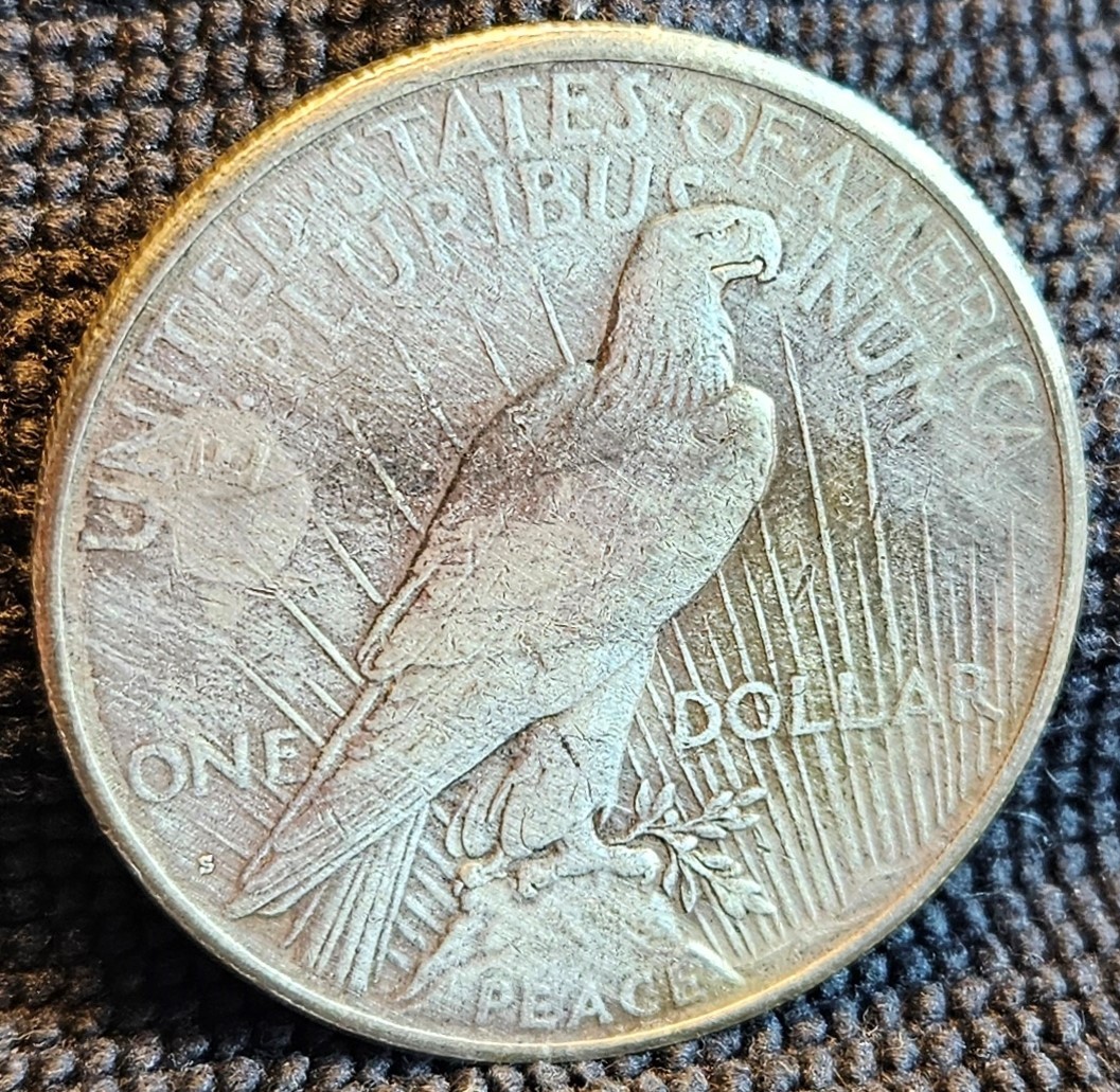 1925 S Peace Silver Dollar- Fineness .90- Cleaned