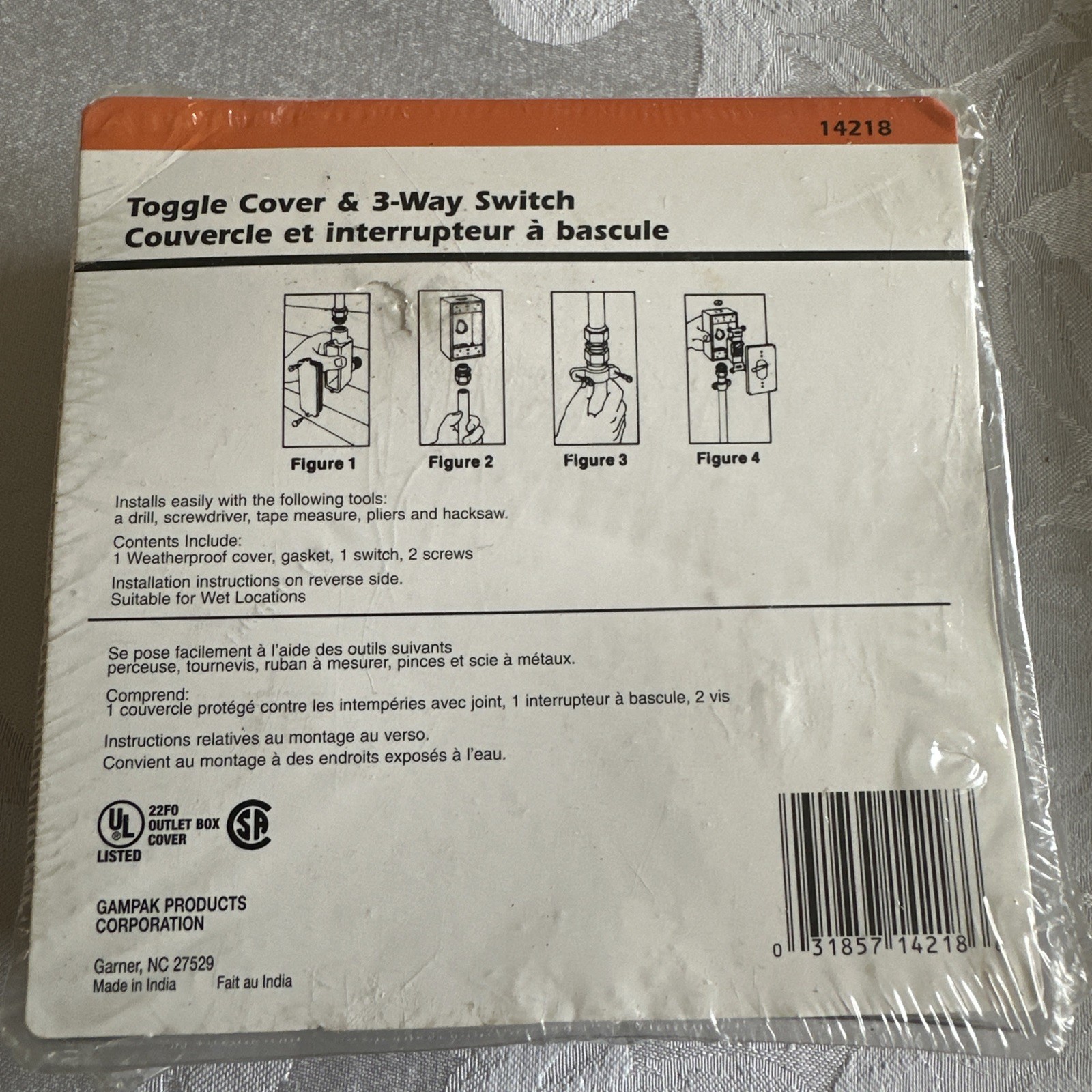 Sigma Electric 14218 Metal Gray 1-Gang Rectangle Toggle Switch & Cover 4.57 in.