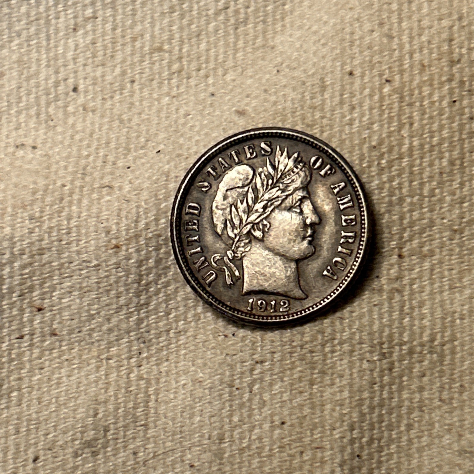 1912-D Barber or Liberty Head 90% Silver Dime About Uncirculated (QA1054) 310-42