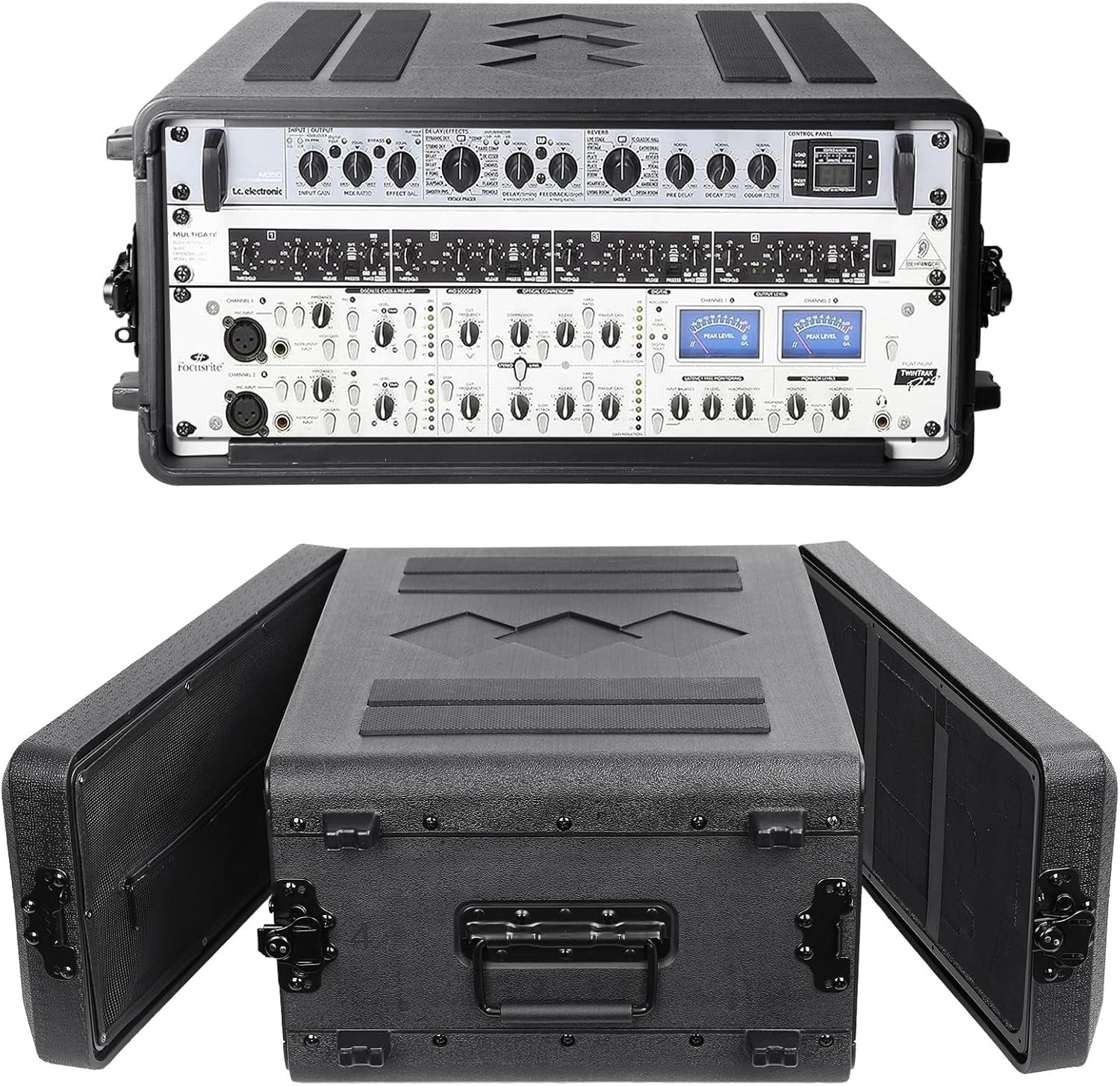 4U Rack Case Shallow 17" Depth, 19" Rackmount Flight Case for DJ Amplifier Audio
