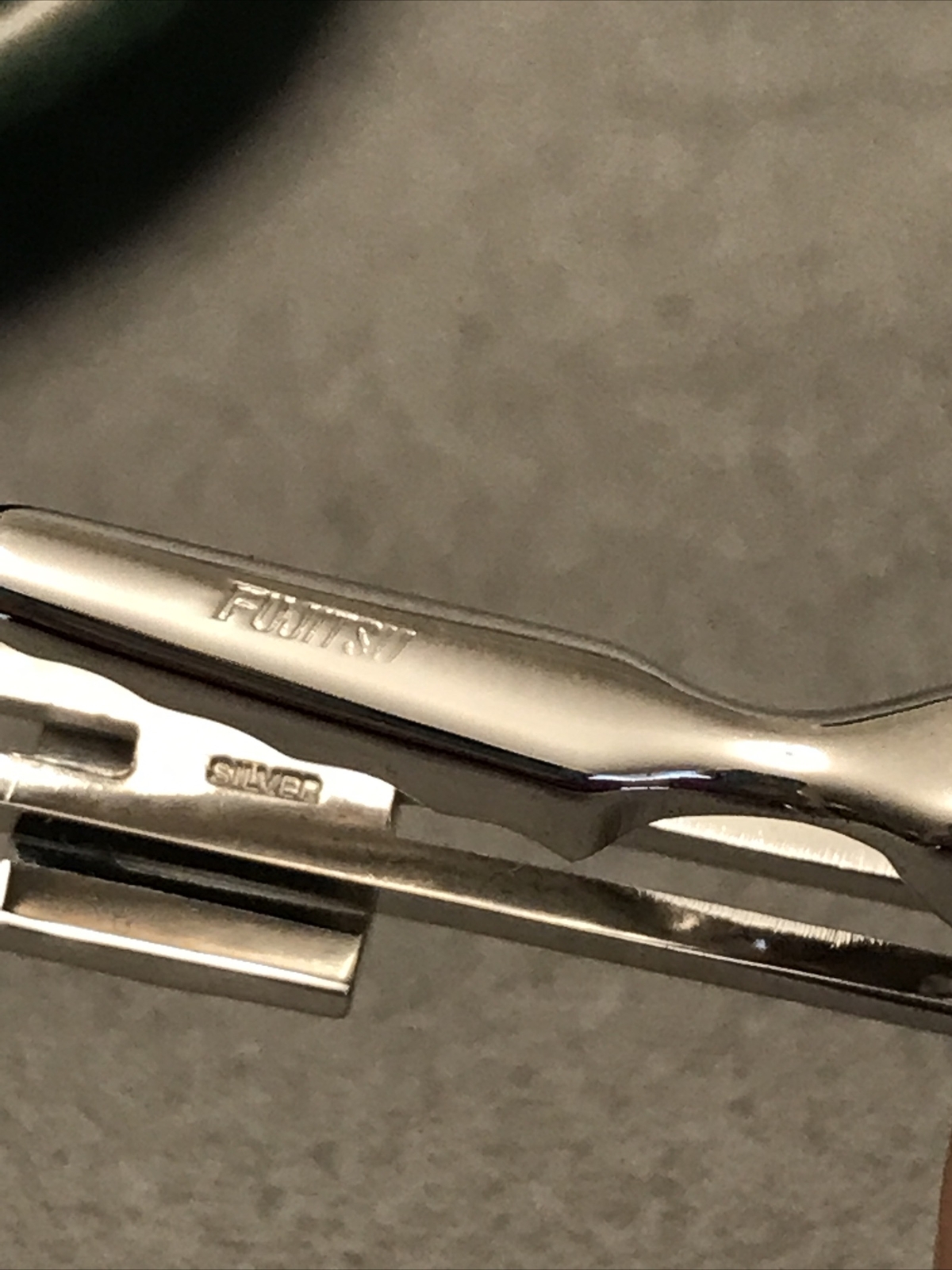Fujitsu Limited "TINY GIANT LSI" Chip Tie Clip / Bar Marked "SILVER" + CASE