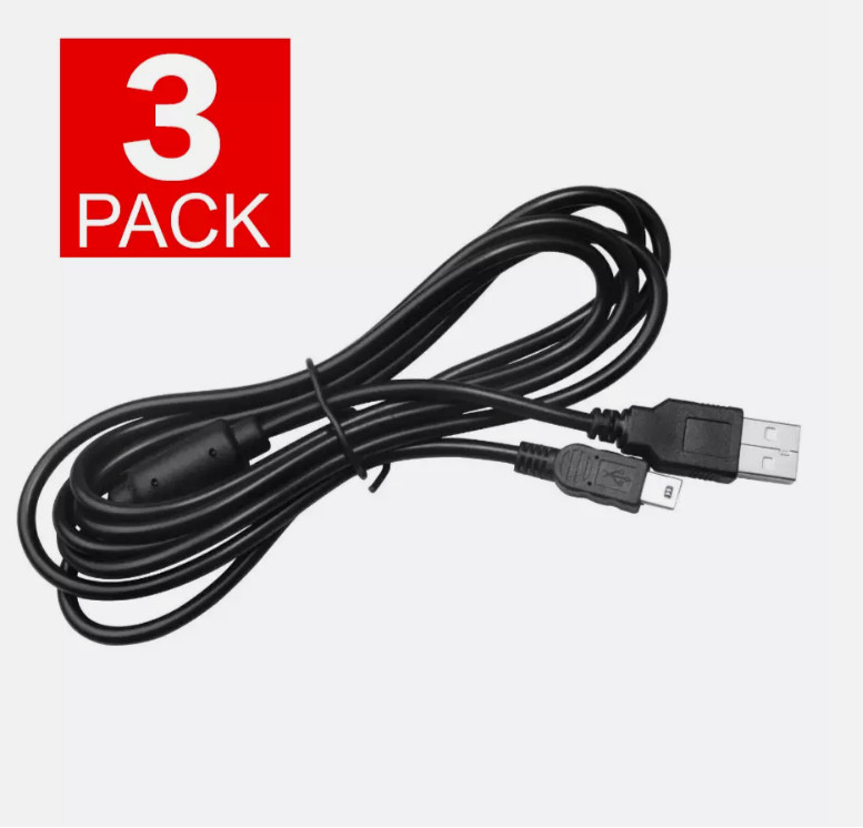 3 x PlayStation 3 Controller USB Charge Cable New (PS3 Charger Cord)