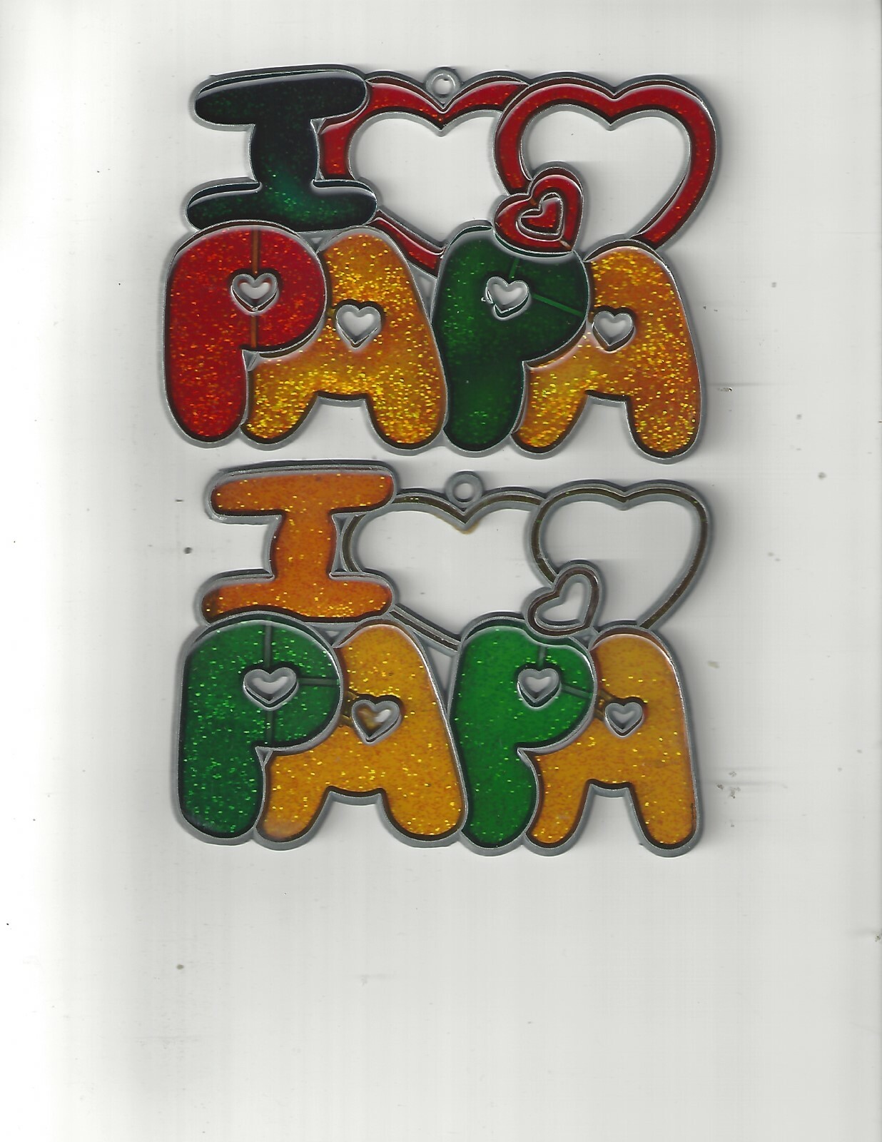 I Love PAPA Suncatcher w/Suction cup (New Old Stock)