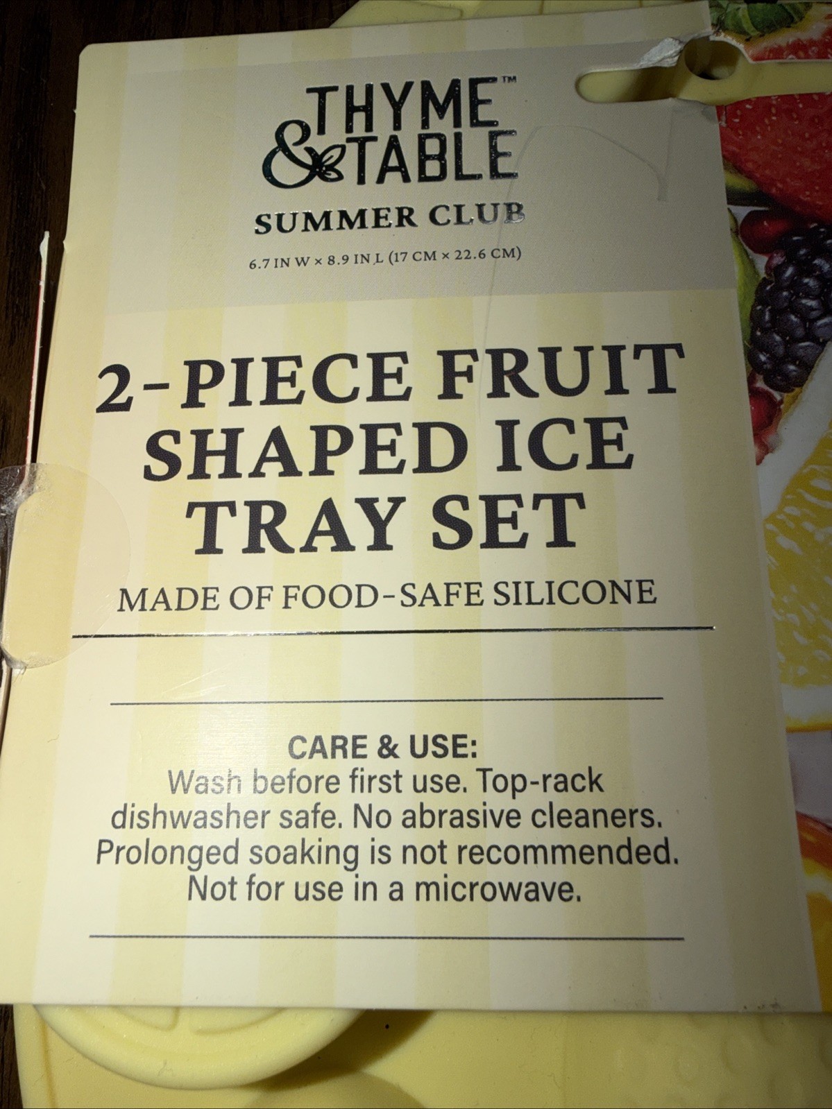 Thyme & Table Summer 2-Pack Fruit-Shaped Silicone Ice Trays Yellow