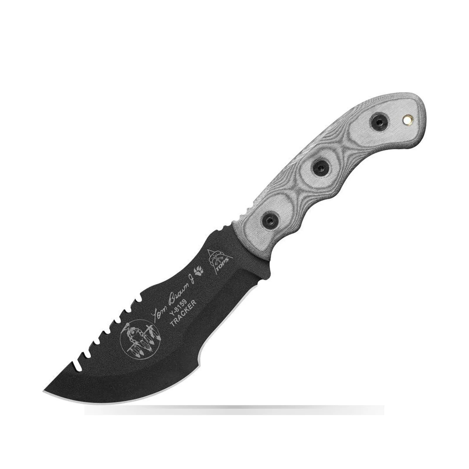 TOPS Tom Brown Tracker T-2 Fixed Blade Knife 1095 Steel G10 Handle Survival Tool