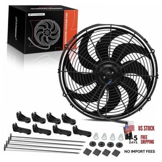 16'' Slim Fan Pull Universal Electric Radiator Cooling Fan Assembly, 16 inch