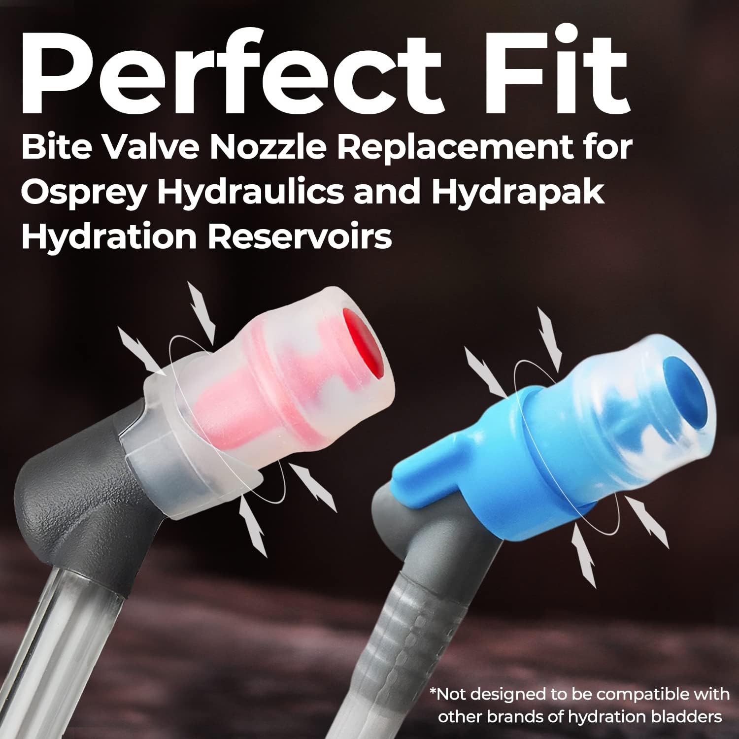 5-Pack Replacement Bite Valve Nozzles Compatible W/ Osprey Nathan & Hydrapak