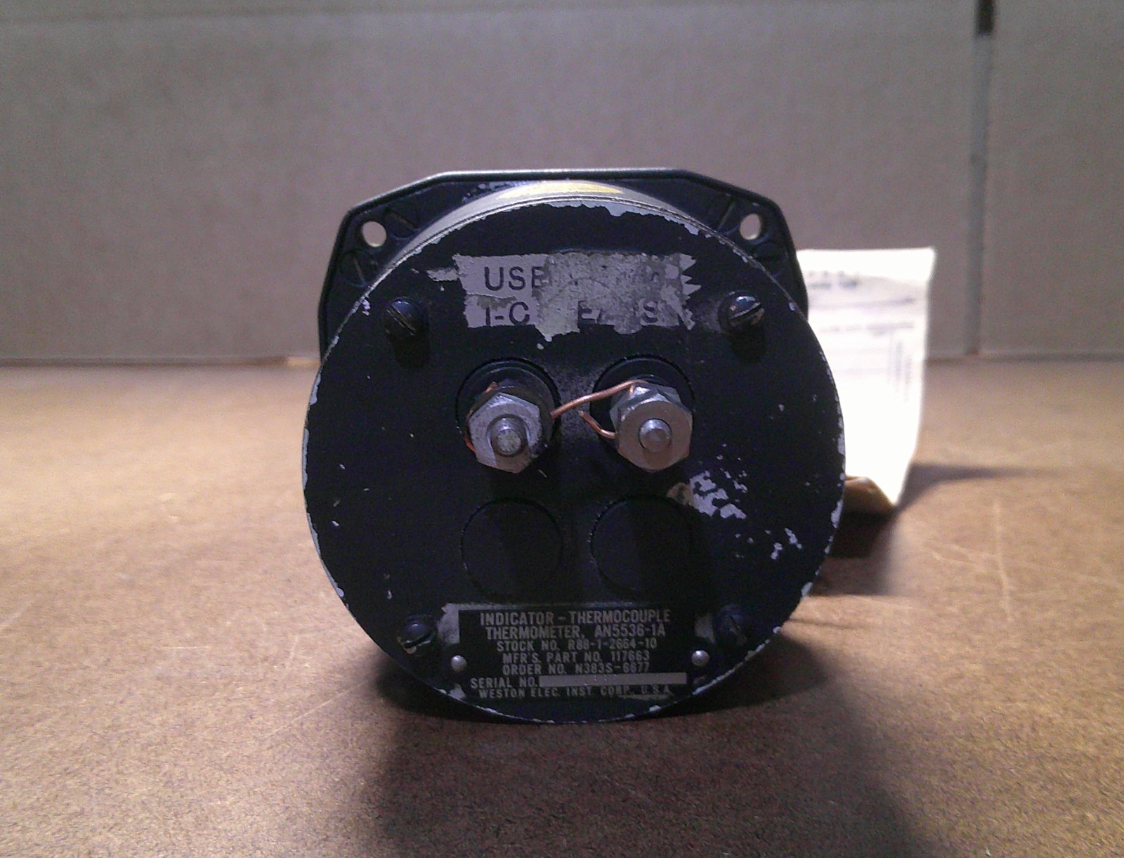 WESTON TEMPERATURE INDICATOR P/N 117663 AS REMOVED