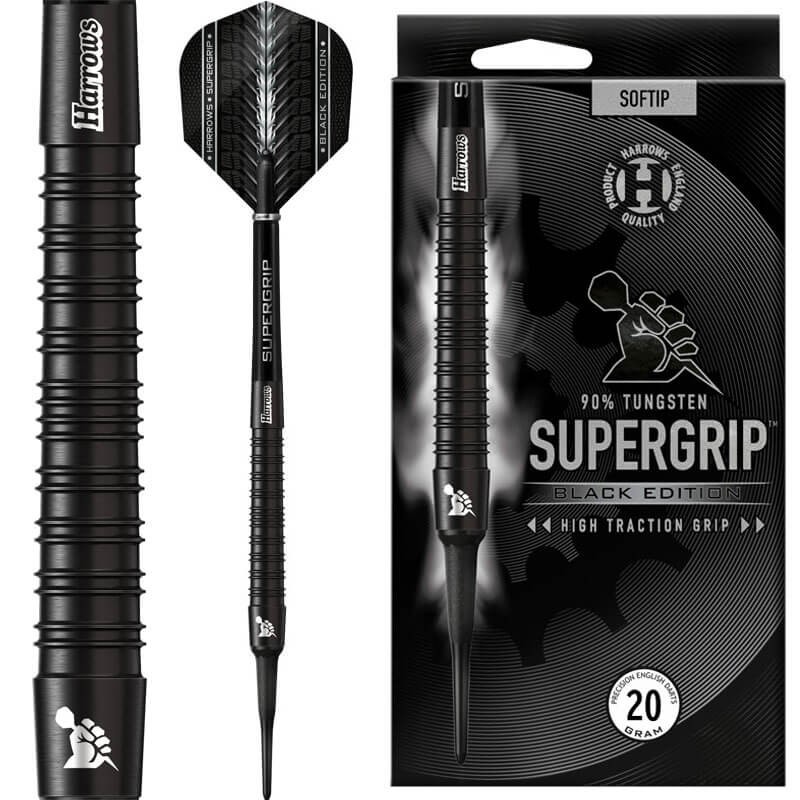 Harrows Supergrip Black Edition 2BA 20g Dart Barrels
