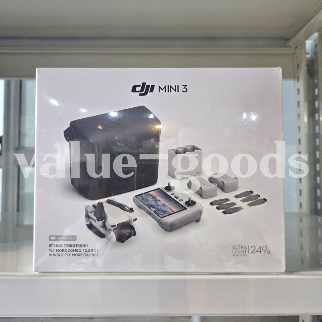 DJI Mini 3 Fly More Combo Camera Drone + RC Remote Controller + 3 Battery