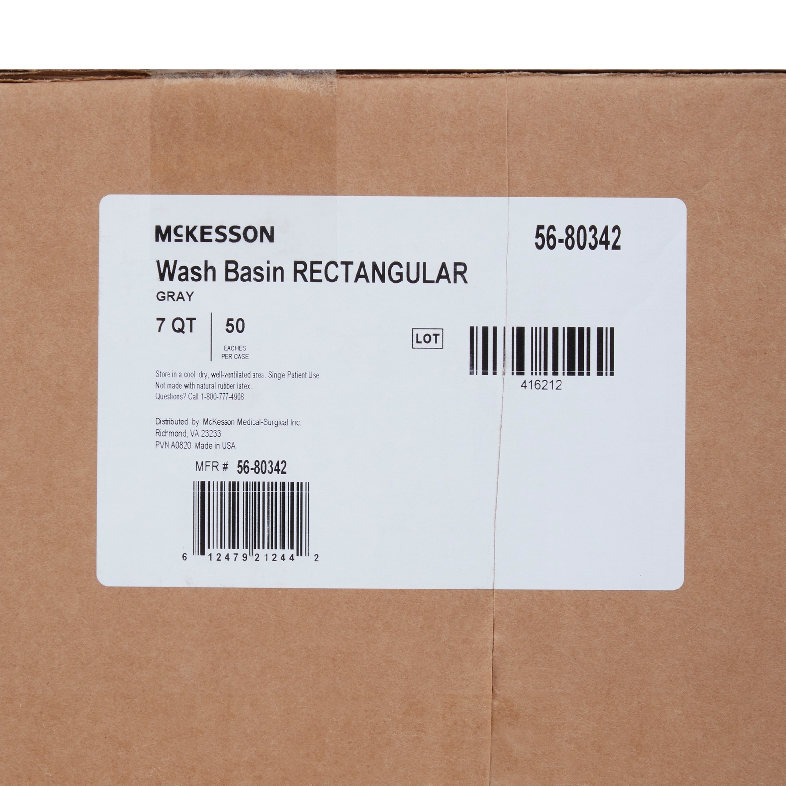 McKesson Wash Basin 8 Quart Polypropylene Graphite 50 per Case 56-80342