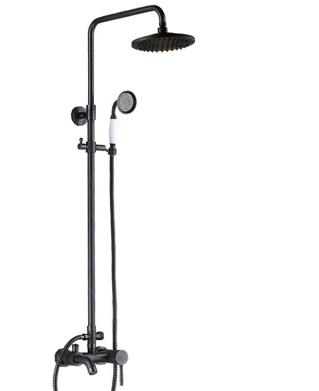 Black oil Antique Brass Bathroom Rain Shower Faucet Set Bathtub Mixer Tap 2rs322