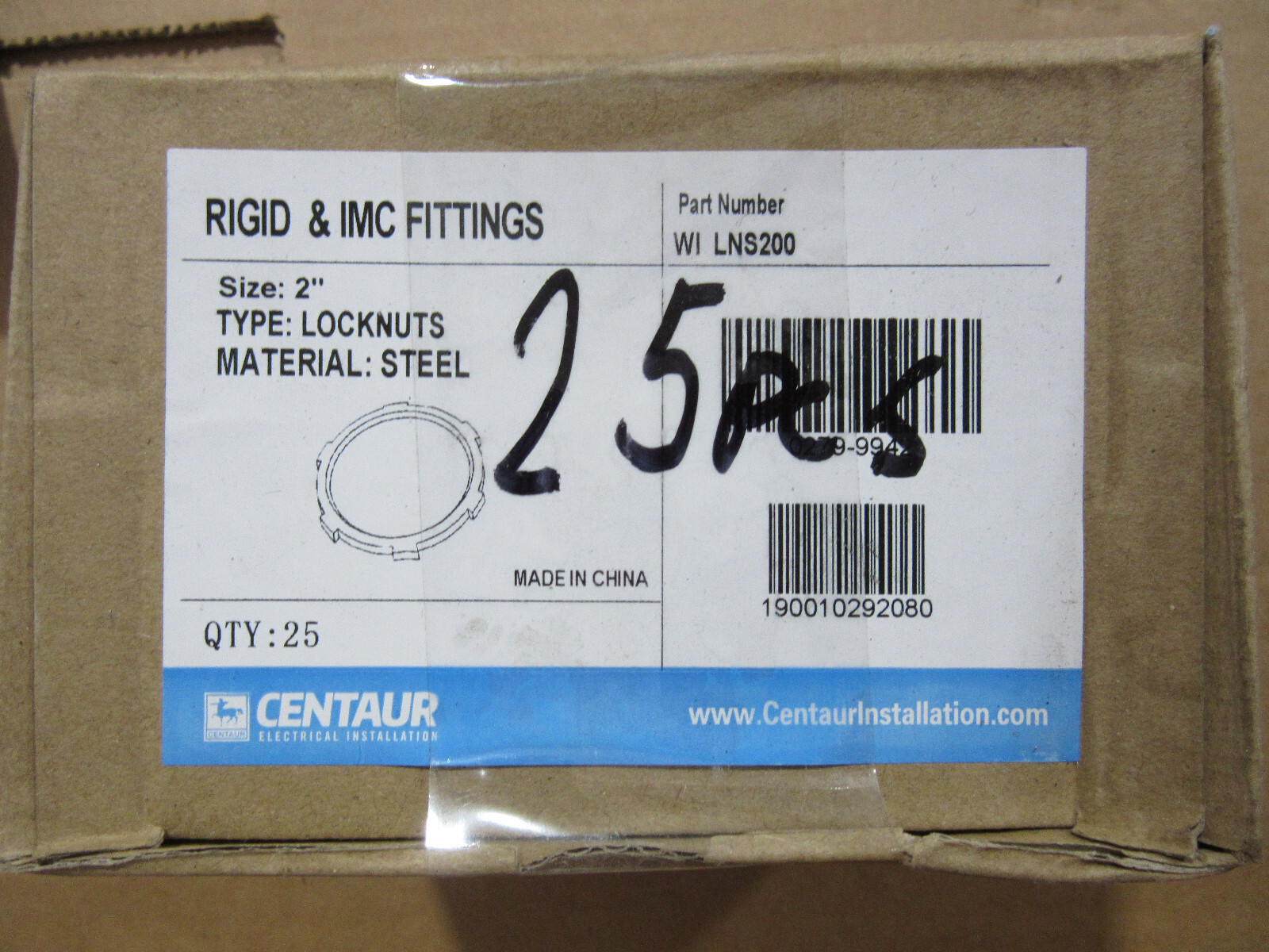 (25) Centaur WI LNS200, 2" Steel Locknuts New in Box