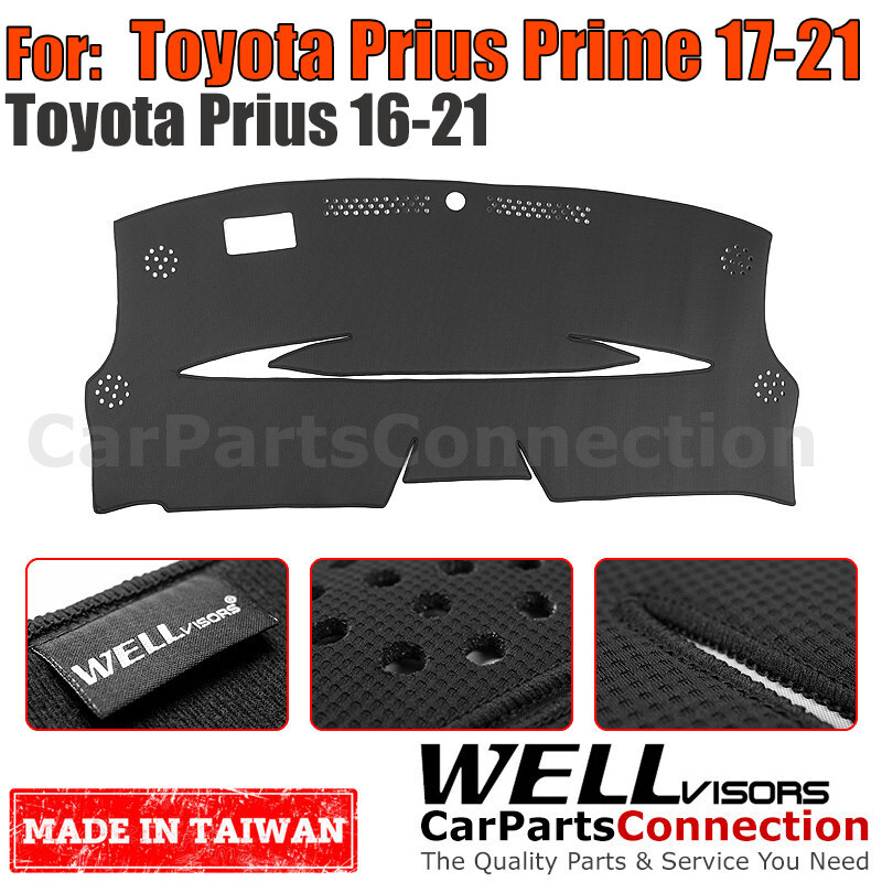 Wellvisors Dash Mat Dashboard Cover For Toyota 16-22 Prius Prime Black