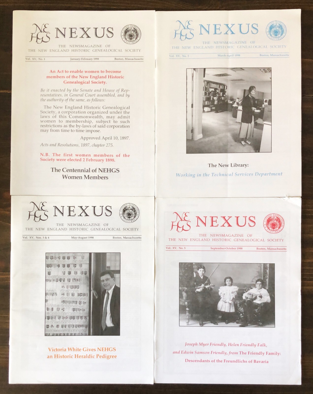1998 NEHGS NEXUS Newsletter, Lot of 5