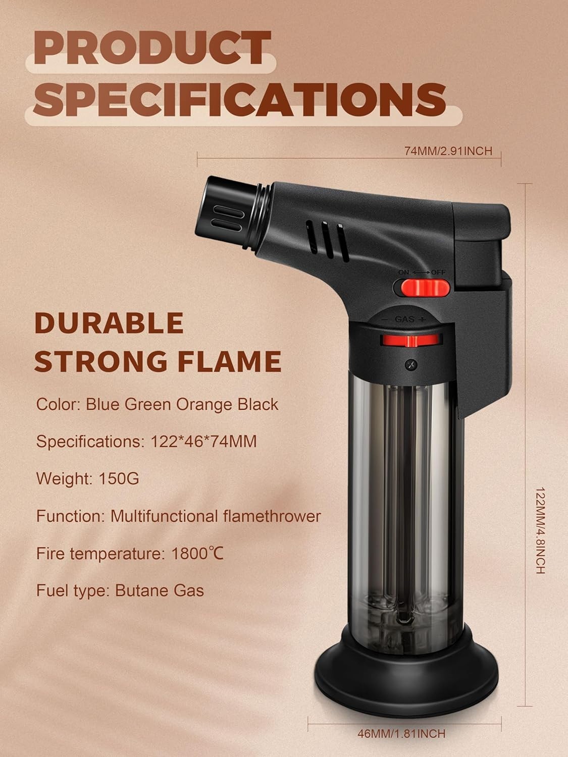 4 Pack Eagle Jet Torch Gun Lighter Adjustable Flame Windproof Butane Refillable