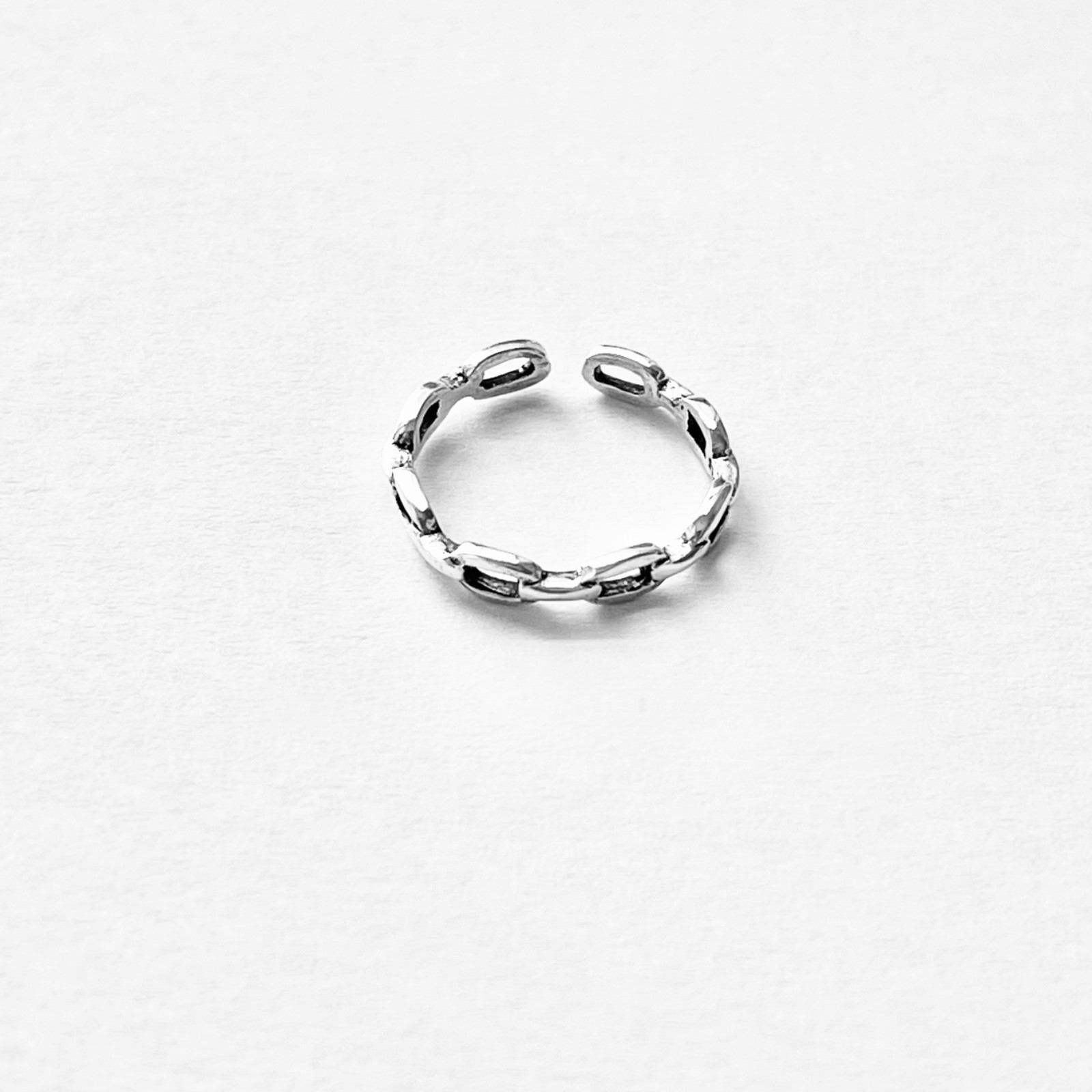 Sterling Silver Round Link Toe Ring, Silver Rings, Chain Links, Silver Band