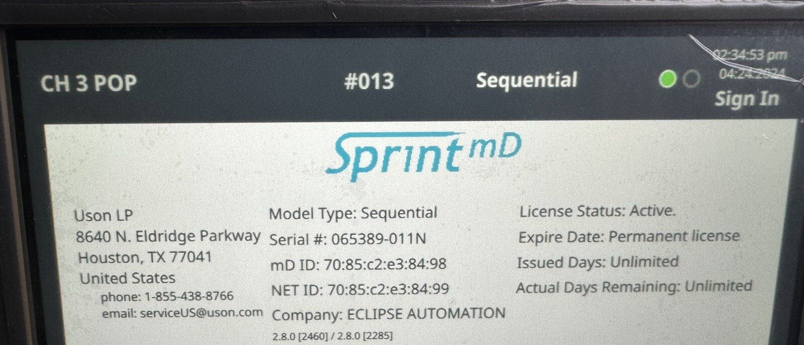 Uson Leak Tester / Uson Sprint MD
