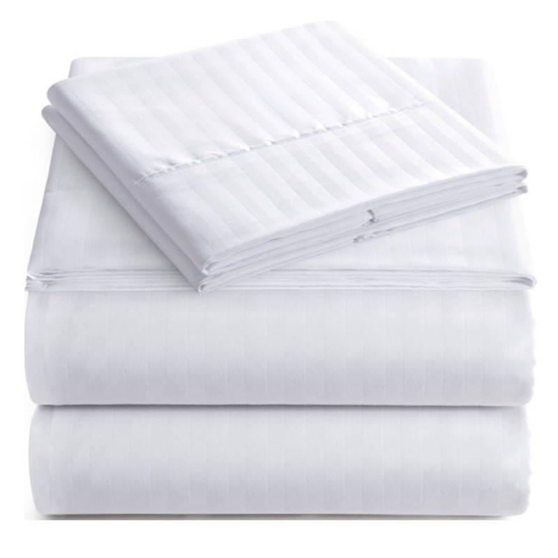 Queen Italian Prestige Striped Bed Sheet Set – 1800 Luxury Soft Microfiber