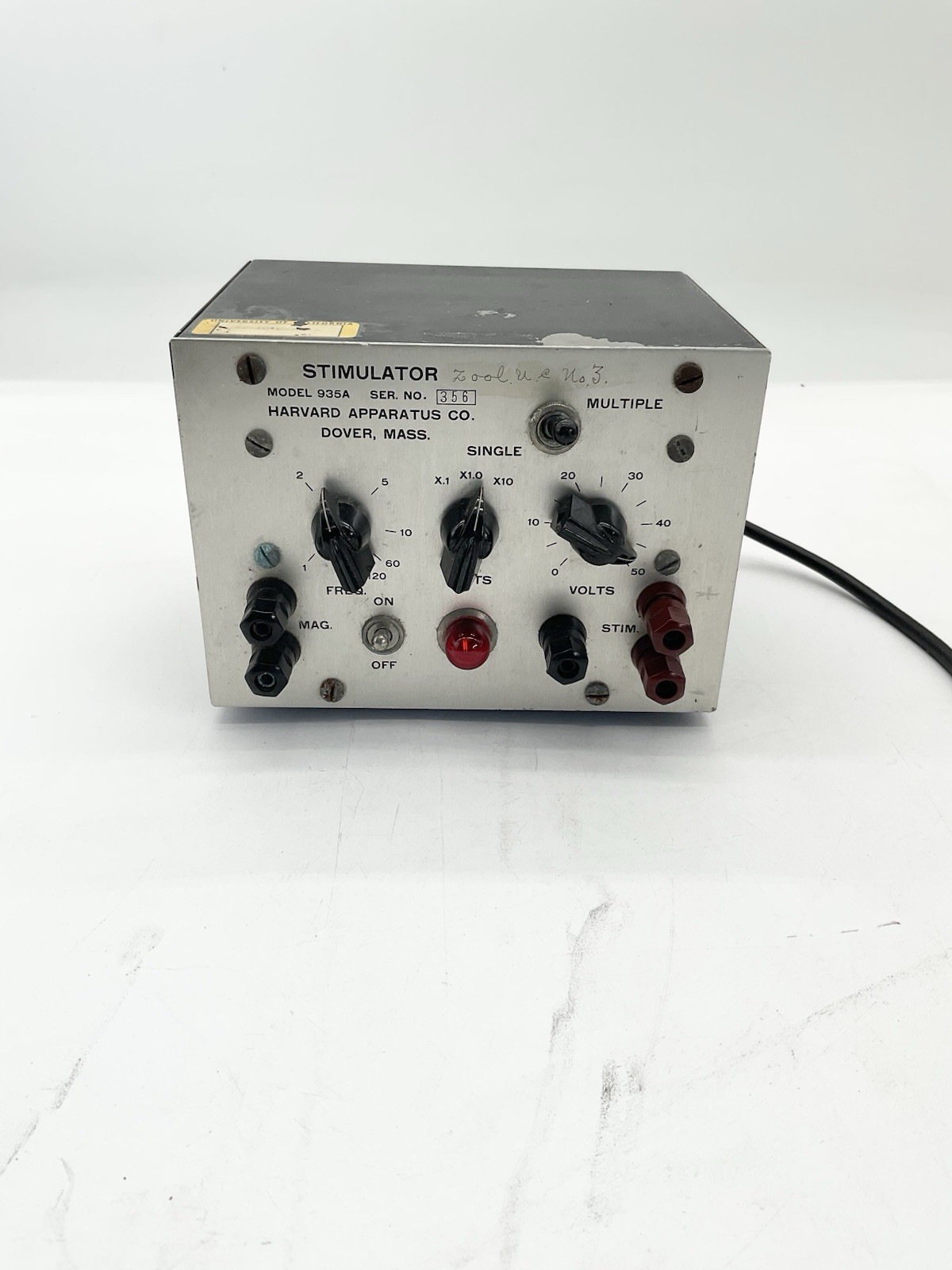 Vintage Stimulator Model 935A Ser. No.356 Harvard Apparatus Co. Dover, Mass!!S1