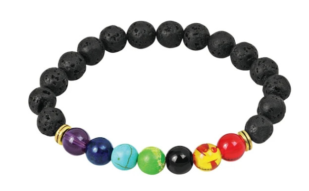 7 Chakra Bracelet Balance tranquility lava bead Reiki Yoga Natural FREE SHIPPING